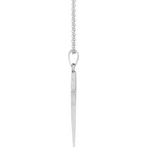 14K Rose Gold 15.23x7.38 mm Cross Necklace - Elegant Polished Design