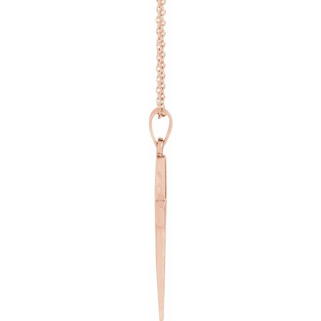 14K Rose Gold 15.23x7.38 mm Cross Necklace - Elegant Polished Design