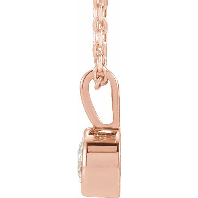14K Gold Natural Diamond Solitaire Bezel-Set Pendant