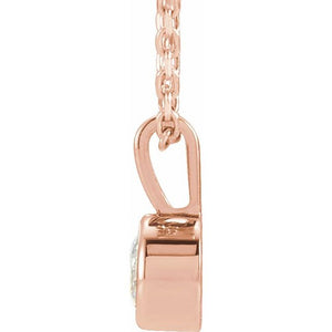 14K Gold Natural Diamond Solitaire Bezel-Set Pendant