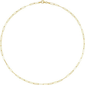14K Yellow Gold 2.6 mm Paperclip Style 16