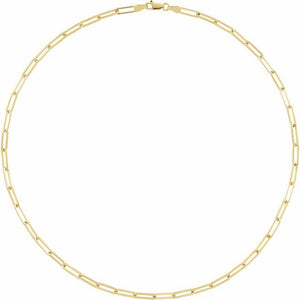 14K Yellow Gold, 3.85 mm Paperclip-Style Chain