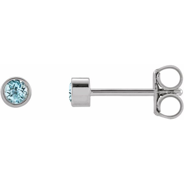 Platinum Micro Bezel-Set Earrings - Options Available