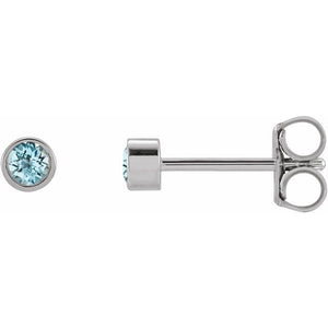 Platinum Micro Bezel-Set Earrings - Options Available