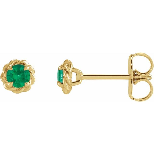 Lab-Grown Emerald Claw-Prong Rope Earrings in 14K Gold, Silver & Platinum