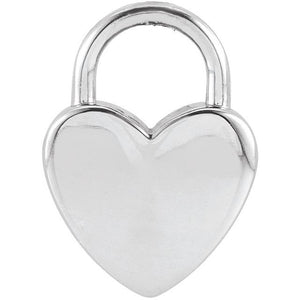 Engravable Heart-Shaped Lock Pendant in 14K Gold & Platinum