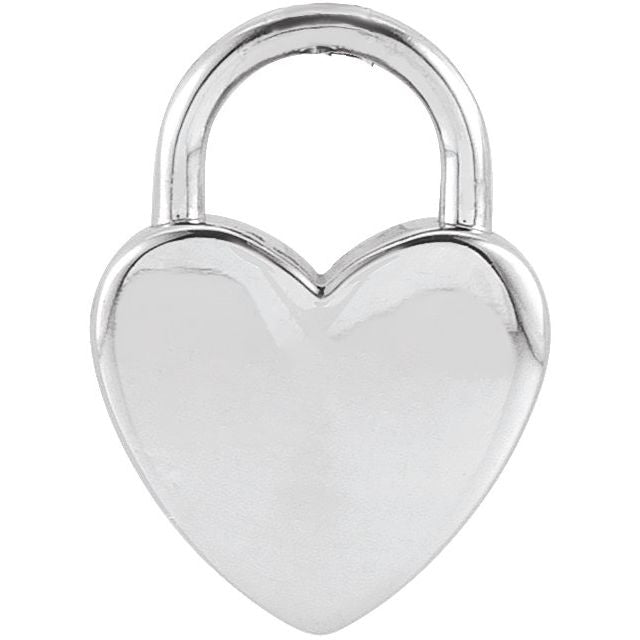 14K Gold Engravable Heart-Shaped Lock Pendant
