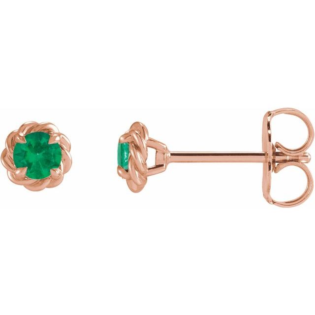 Lab-Grown Emerald Claw-Prong Rope Earrings in 14K Gold, Silver & Platinum