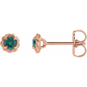 Lab-Grown Emerald Claw-Prong Rope Earrings in 14K Gold, Silver & Platinum