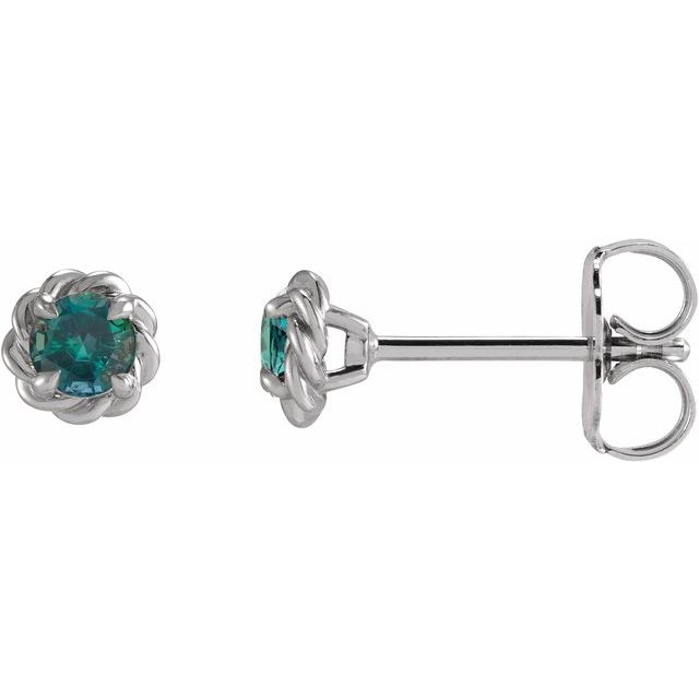 Lab-Grown Emerald Claw-Prong Rope Earrings in 14K Gold, Silver & Platinum