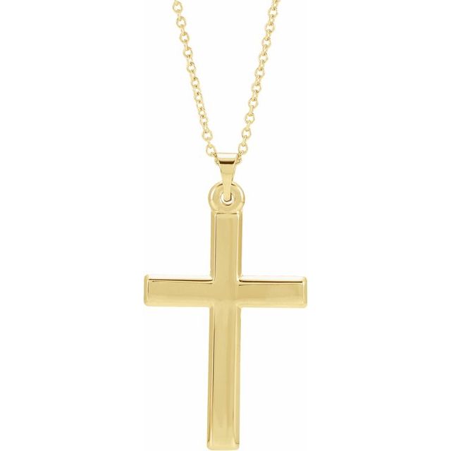 14K Yellow Cross Pendant