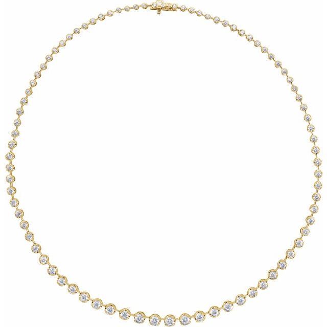 14K Gold Lab-Grown Diamond Line Necklace - Options Available