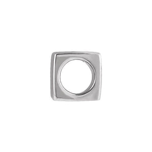 14K White Gold Polished Cube Pendant - 5x5 mm