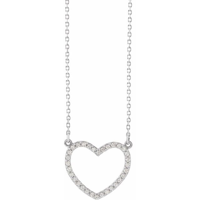 1/5 CTW Natural Diamond Heart Necklace in 14K Gold