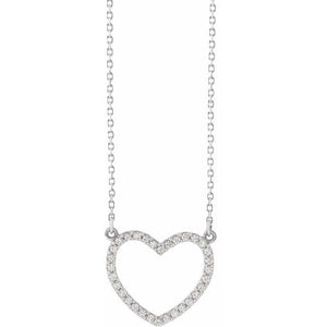 1/5 CTW Natural Diamond Radiant Heart Necklace in 14K Gold