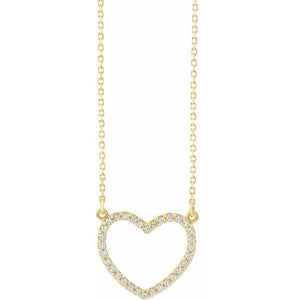 1/5 CTW Natural Diamond Radiant Heart Necklace in 14K Gold