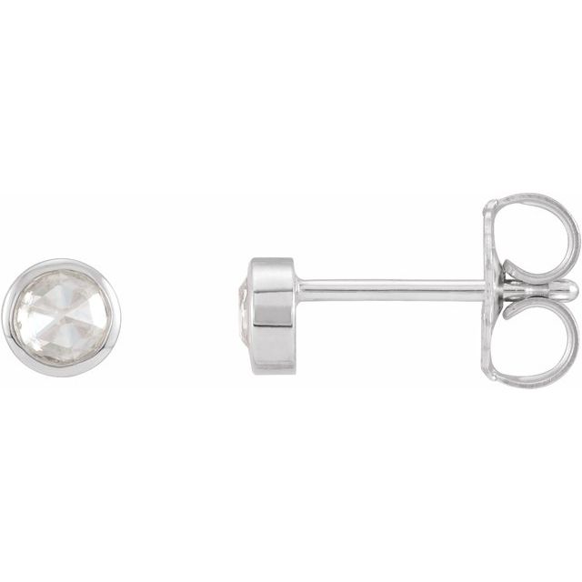14K Gold Rose-Cut Diamond Solitaire Earrings
