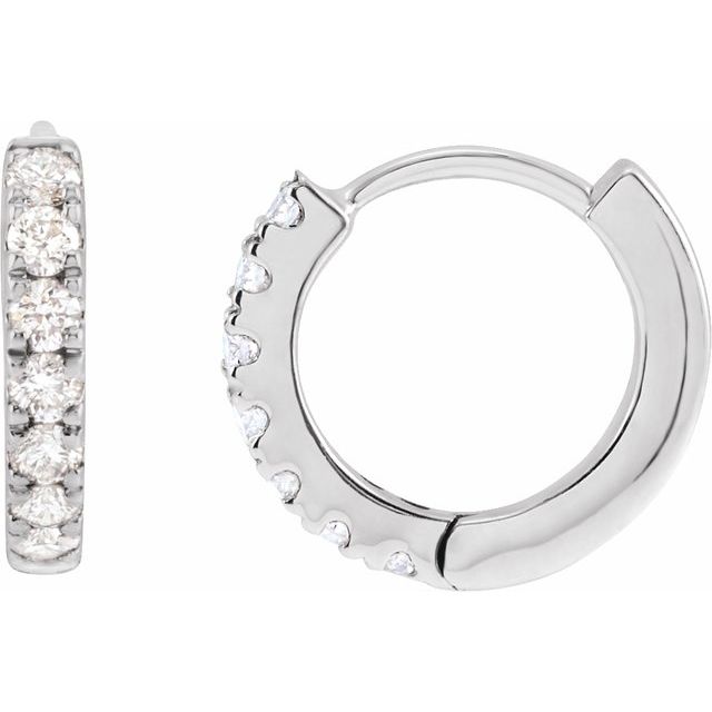 14K Gold Lab-Grown Diamond Hoop Earrings - Options Available