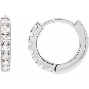 14K Gold Lab-Grown Diamond Hoop Earrings - Options Available