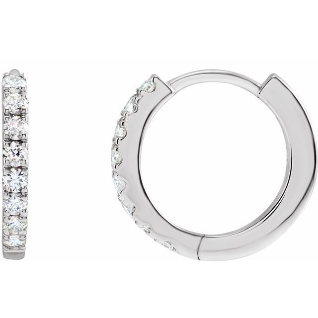 Lab-Grown Diamond Hoop Earrings | 14K Gold options* | 10–12 Mm × 1.65–1.7 Mm | Round | Hinged (V2.3)