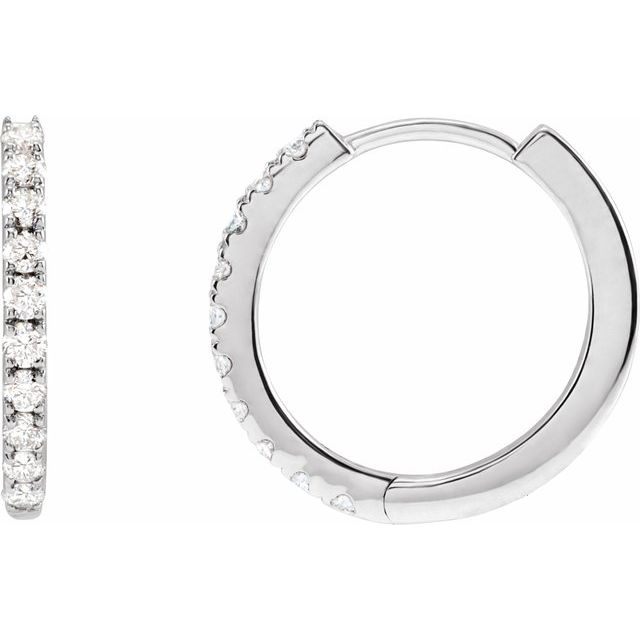 14K Gold Lab-Grown Diamond Hoop Earrings - Options Available