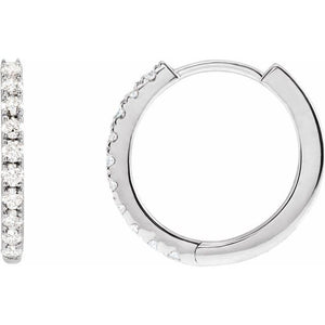 14K Gold Lab-Grown Diamond Hoop Earrings - Options Available