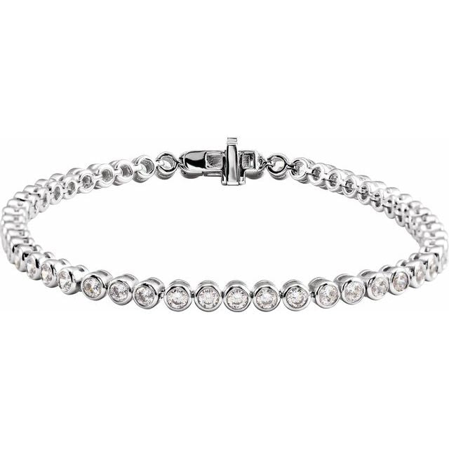 14K Gold Lab-Grown Diamond Bezel-Set Bracelet