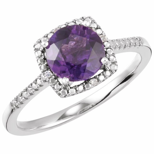 Sterling Silver Amethyst Birthstone Ring - Options Available