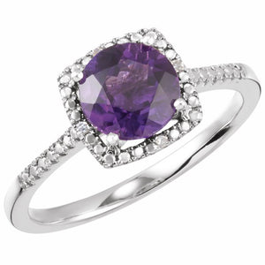 Sterling Silver Amethyst Birthstone Ring - Options Available