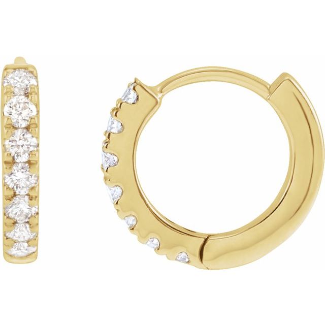 14K Gold Lab-Grown Diamond Hoop Earrings - Options Available