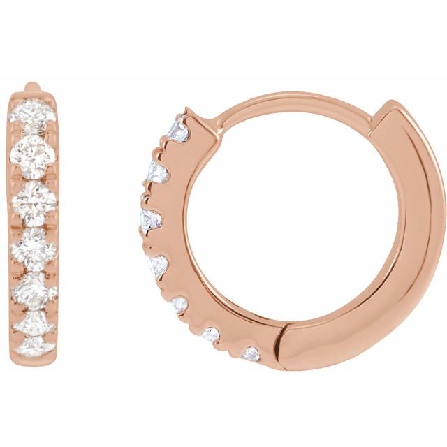 14K Gold Lab-Grown Diamond Hoop Earrings - Options Available