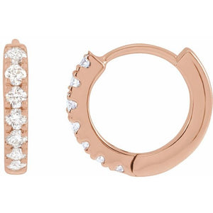 14K Gold Lab-Grown Diamond Hoop Earrings - Options Available