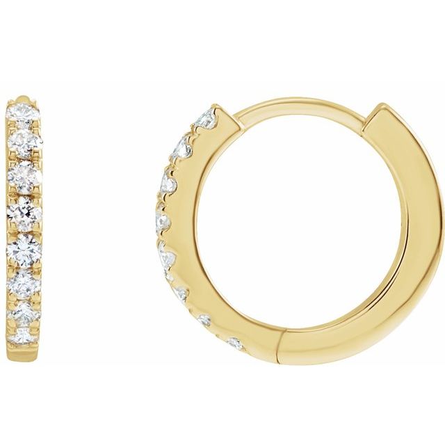 1/5 CTW Lab-Grown Diamond Hoop Earrings in 14K Gold