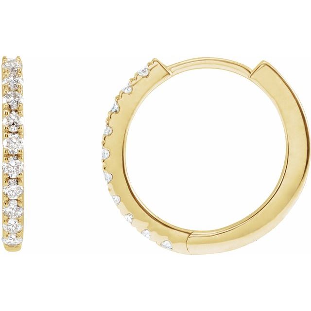 14K Gold Lab-Grown Diamond Hoop Earrings - Options Available