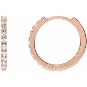 14K Gold Lab-Grown Diamond Hoop Earrings - Options Available