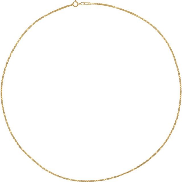 14K Yellow 1.3  mm Diamond-Cut Box 7" Chain