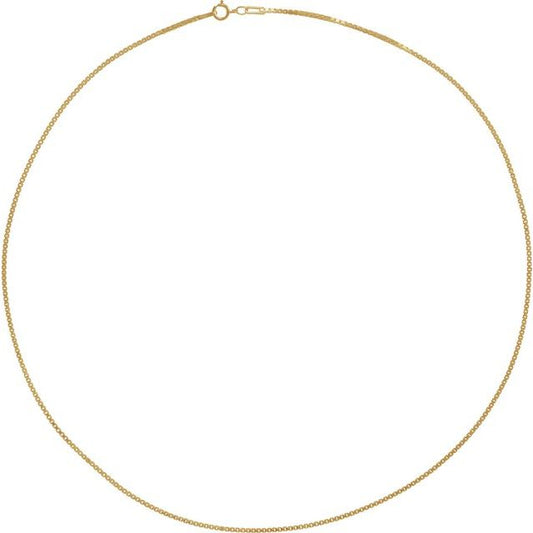 14K Yellow 1.3  mm Diamond-Cut Box 7" Chain