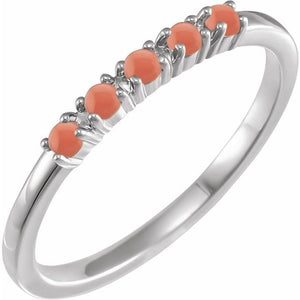 14K Gold Natural Turquoise Cabochon Stackable Ring
