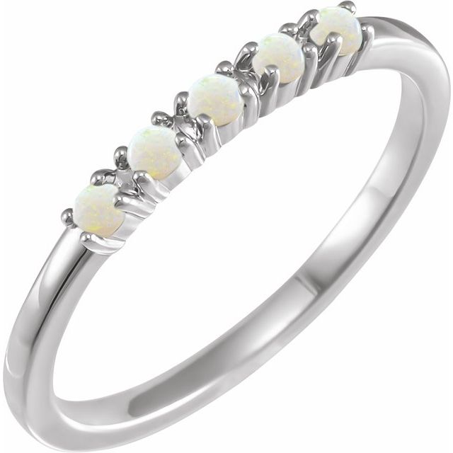 14K Gold Natural Turquoise Cabochon Stackable Ring