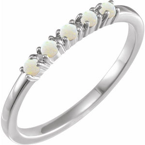 14K Gold Natural Turquoise Cabochon Stackable Ring