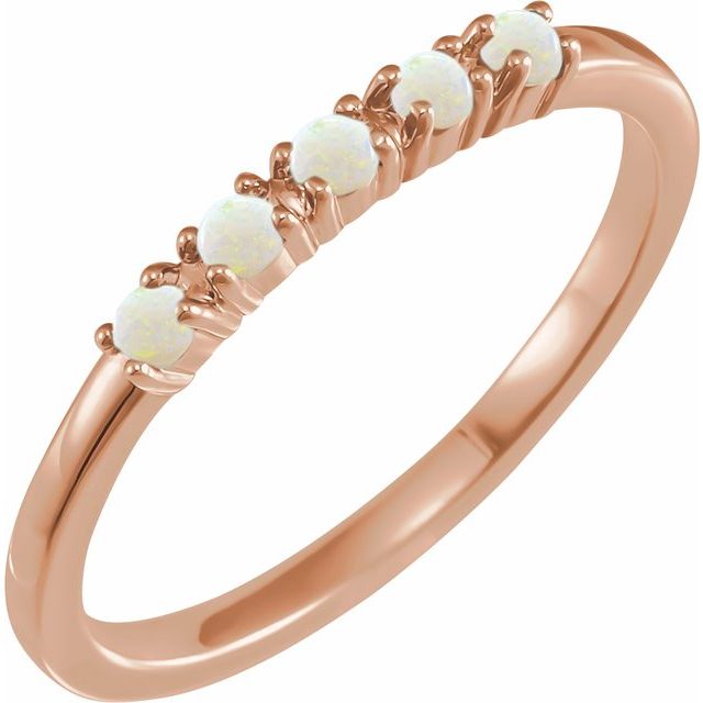 14K Gold Natural Turquoise Cabochon Stackable Ring