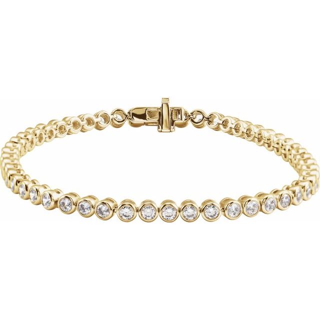 14K Gold Lab-Grown Diamond Bezel-Set Bracelet
