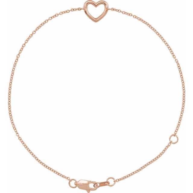 Sterling Silver Heart Bracelet - Options Available