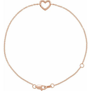 Sterling Silver Heart Bracelet - Options Available