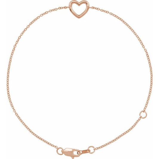 Sterling Silver Heart Bracelet - Options Available
