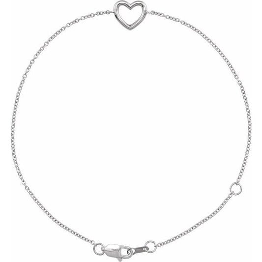 Sterling Silver Heart Bracelet - Options Available