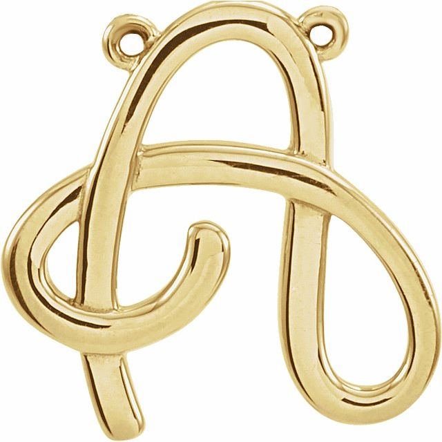 14K Gold Script Initial Pendant - Options Available