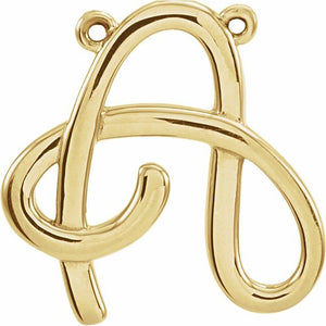 14K Gold Script Initial Pendant - Options Available