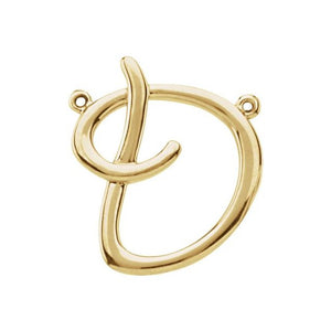14K Gold Script Initial Pendant - Options Available
