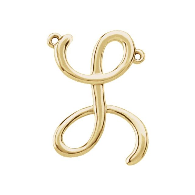 14K Gold Script Initial Pendant - Options Available